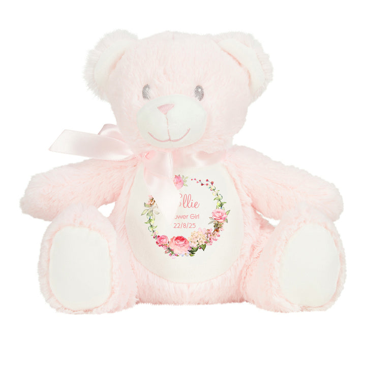 Personalised Flower Girl Rose Wreath Teddy/Bunny