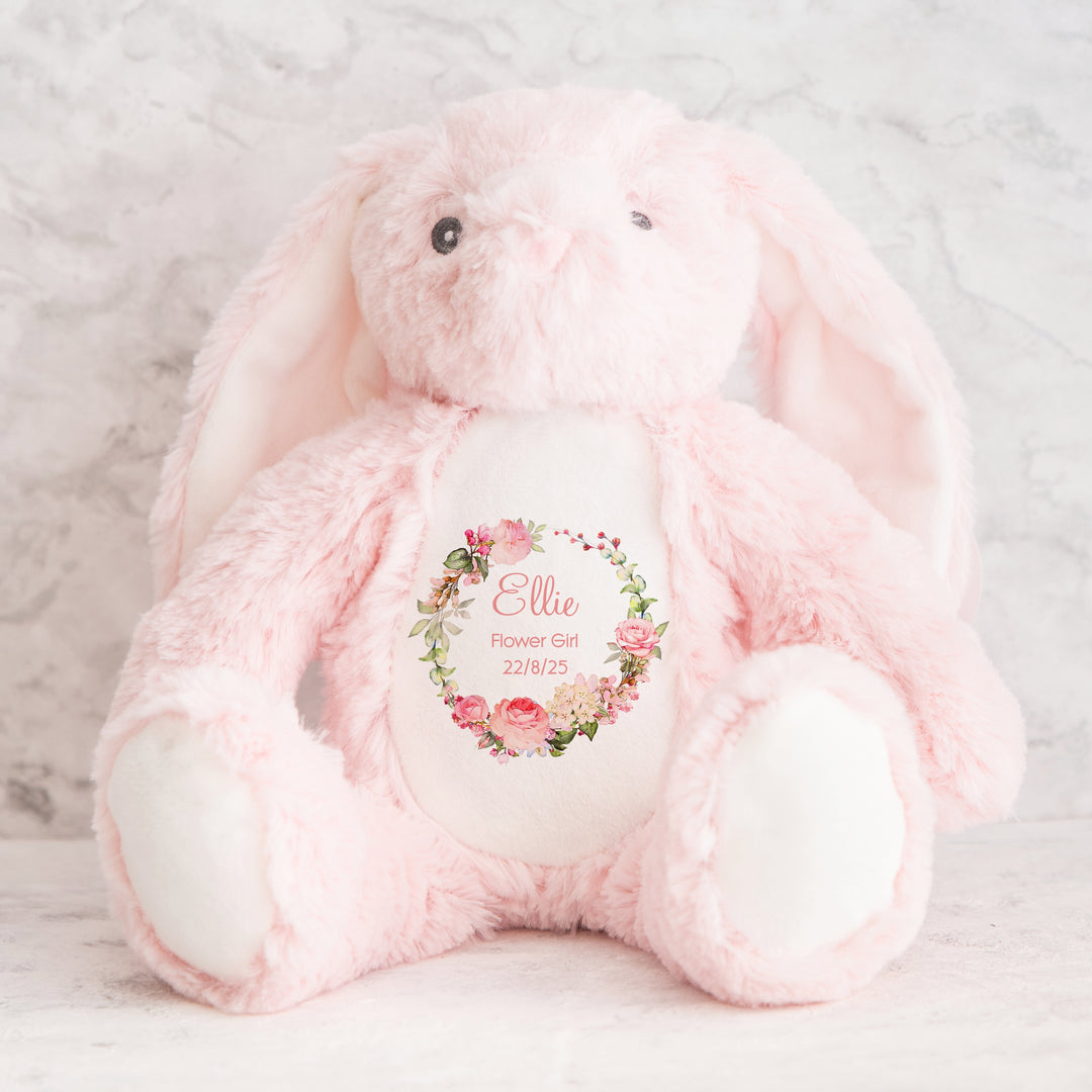 Personalised Flower Girl Rose Wreath Teddy/Bunny