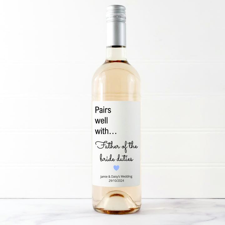 Personalised Father of Bride Bottle Sticker