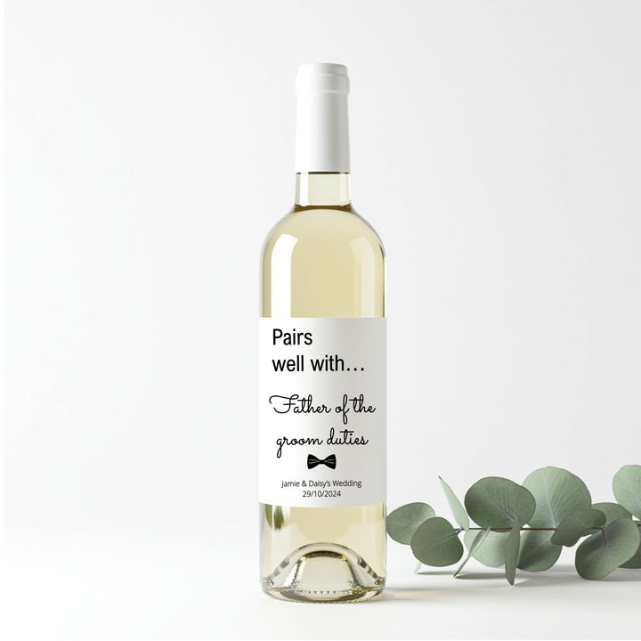 Personalised Father of Groom Bottle Sticker