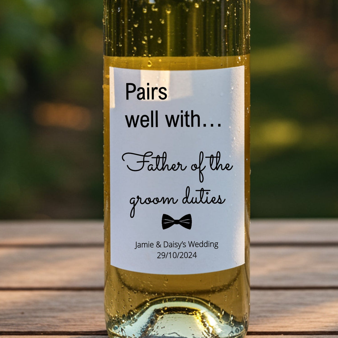Personalised Father of Groom Bottle Sticker