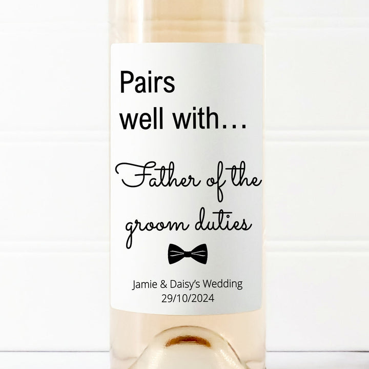 Personalised Father of Groom Bottle Sticker