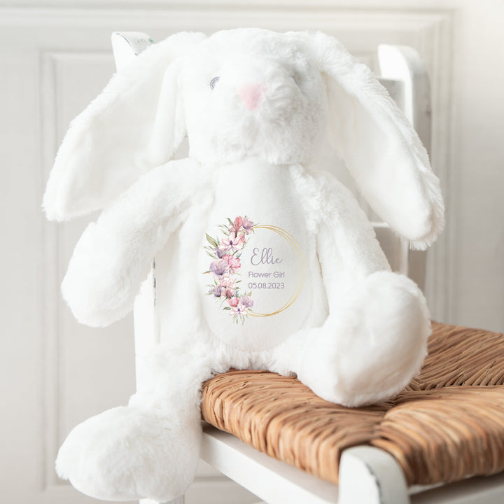 Personalised Flower Girl Boho Wreath Teddy/Bunny