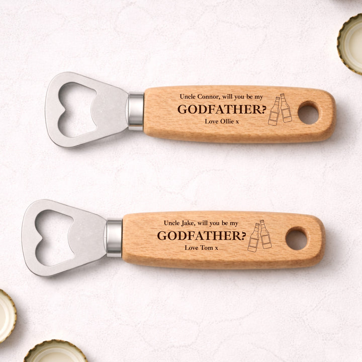 Personalised Will You Be My Godfather? Engraved Bottle Opener
