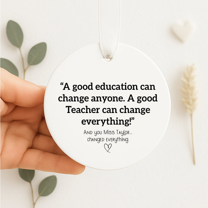 Personalised Teacher Keepsake Ornament