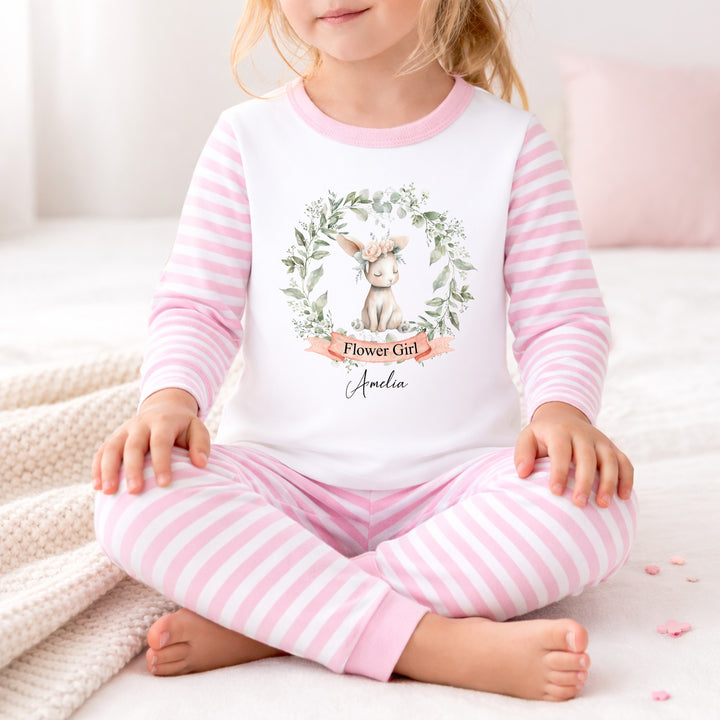 Personalised Bunny Wreath Flower Girl Pyjamas