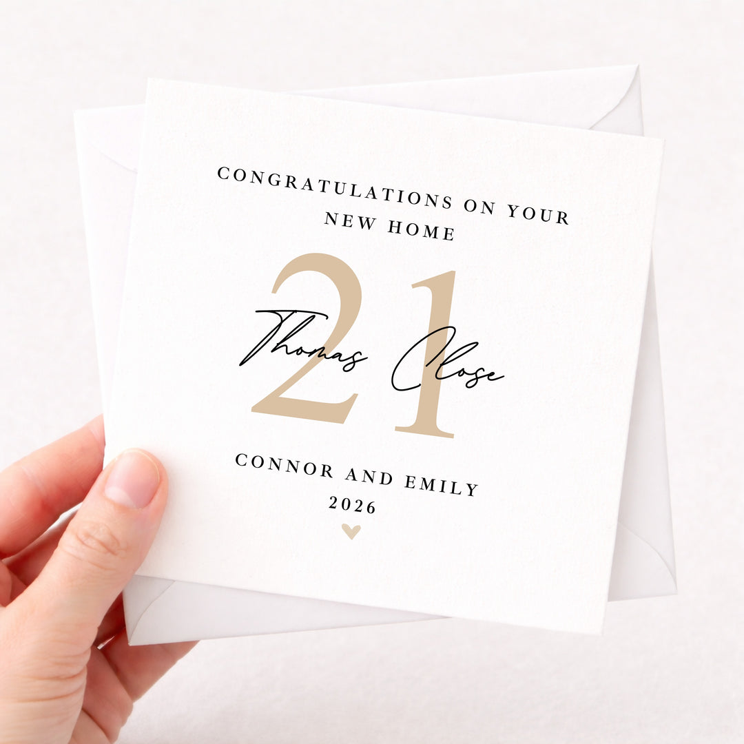 Personalised Gold Housewarming New Home Card