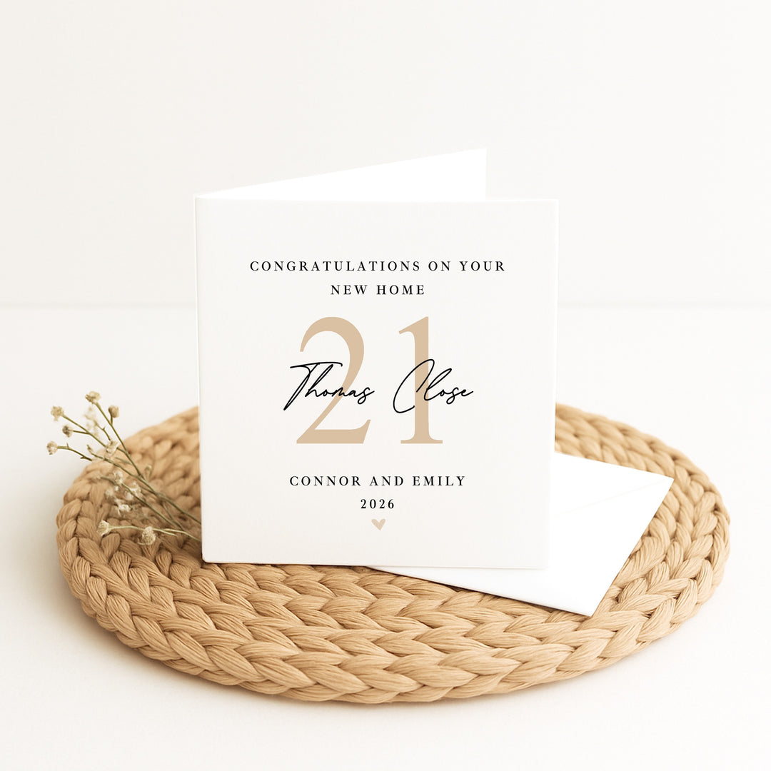Personalised Gold Housewarming New Home Card