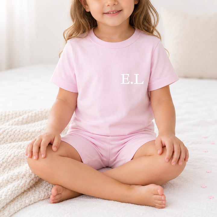 Personalised Initial Kids Cotton Short Set