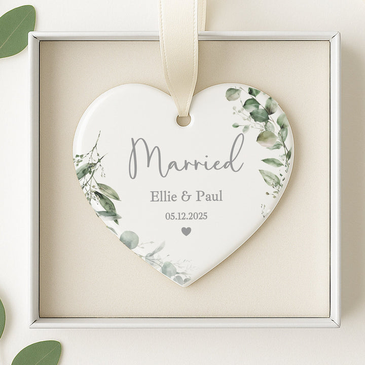 Personalised Just Married Keepsake Ornament