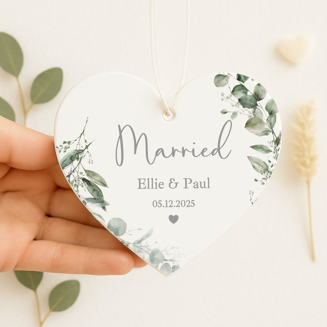 Personalised Just Married Keepsake Ornament