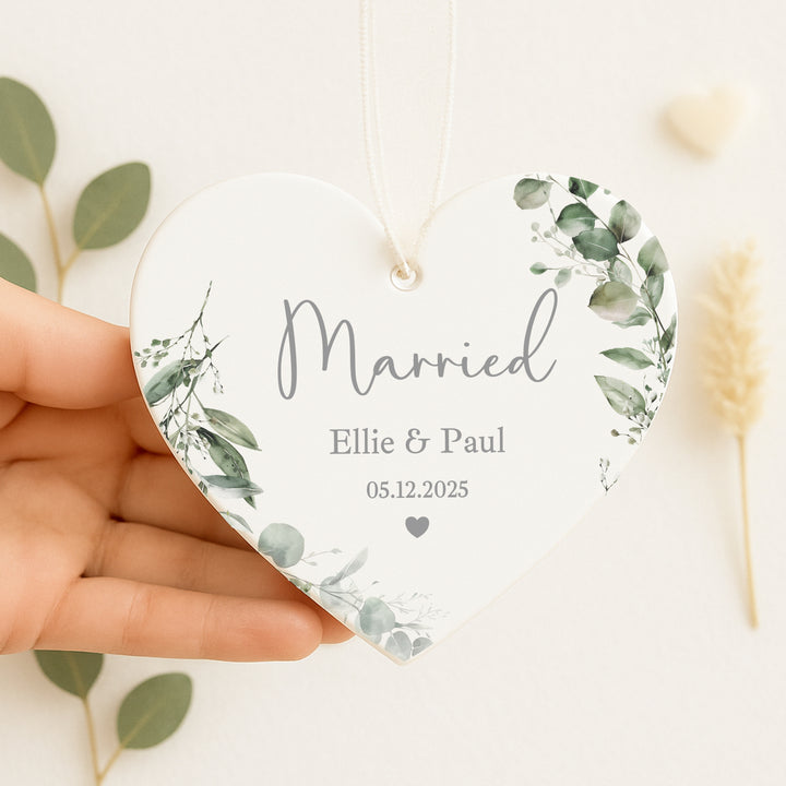 Personalised Just Married Keepsake Ornament