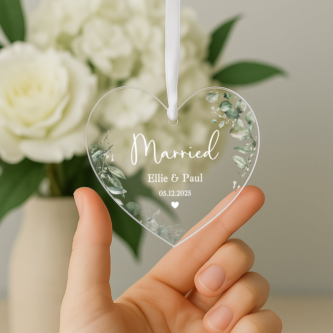 Personalised Just Married Keepsake Ornament