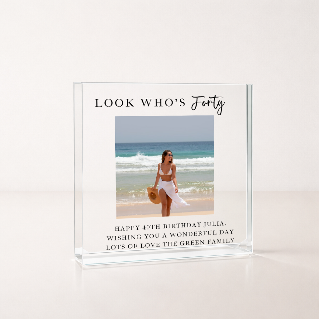 Personalised Photo Acrylic Block 40th Birthday Gift