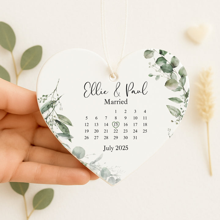 Personalised Just Married Keepsake Ornament