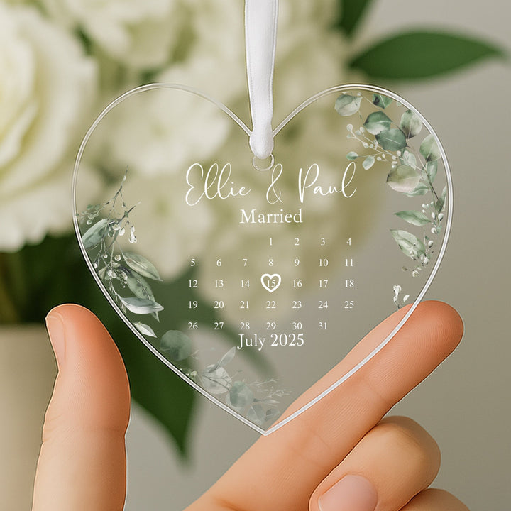 Personalised Just Married Keepsake Ornament