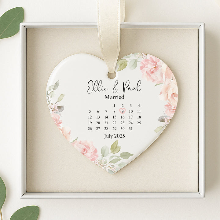 Personalised Just Married Keepsake Ornament