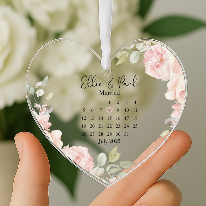 Personalised Just Married Keepsake Ornament