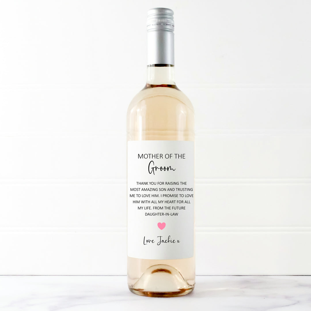 Personalised Mother Of Groom Bottle Sticker