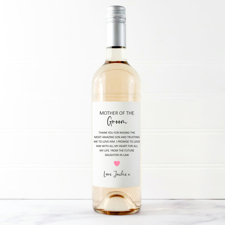 Personalised Mother Of Groom Bottle Sticker