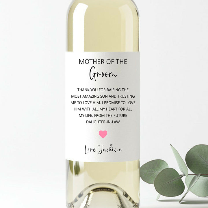 Personalised Mother Of Groom Bottle Sticker