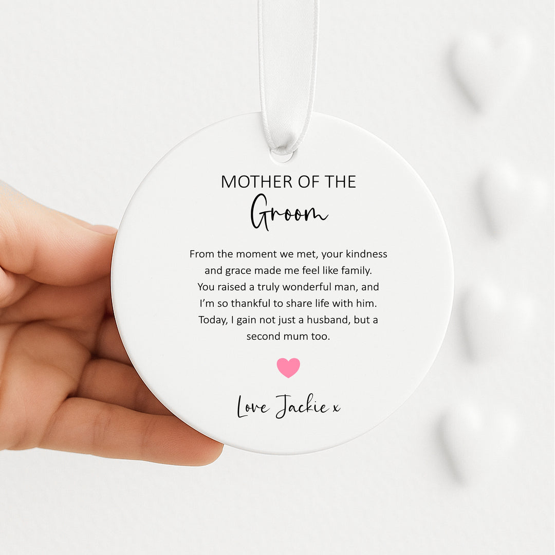Personalised Mother Of Groom Keepsake Ornament