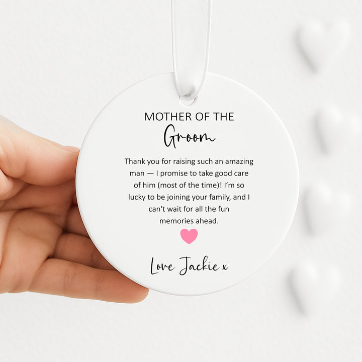 Personalised Mother Of Groom Keepsake Ornament