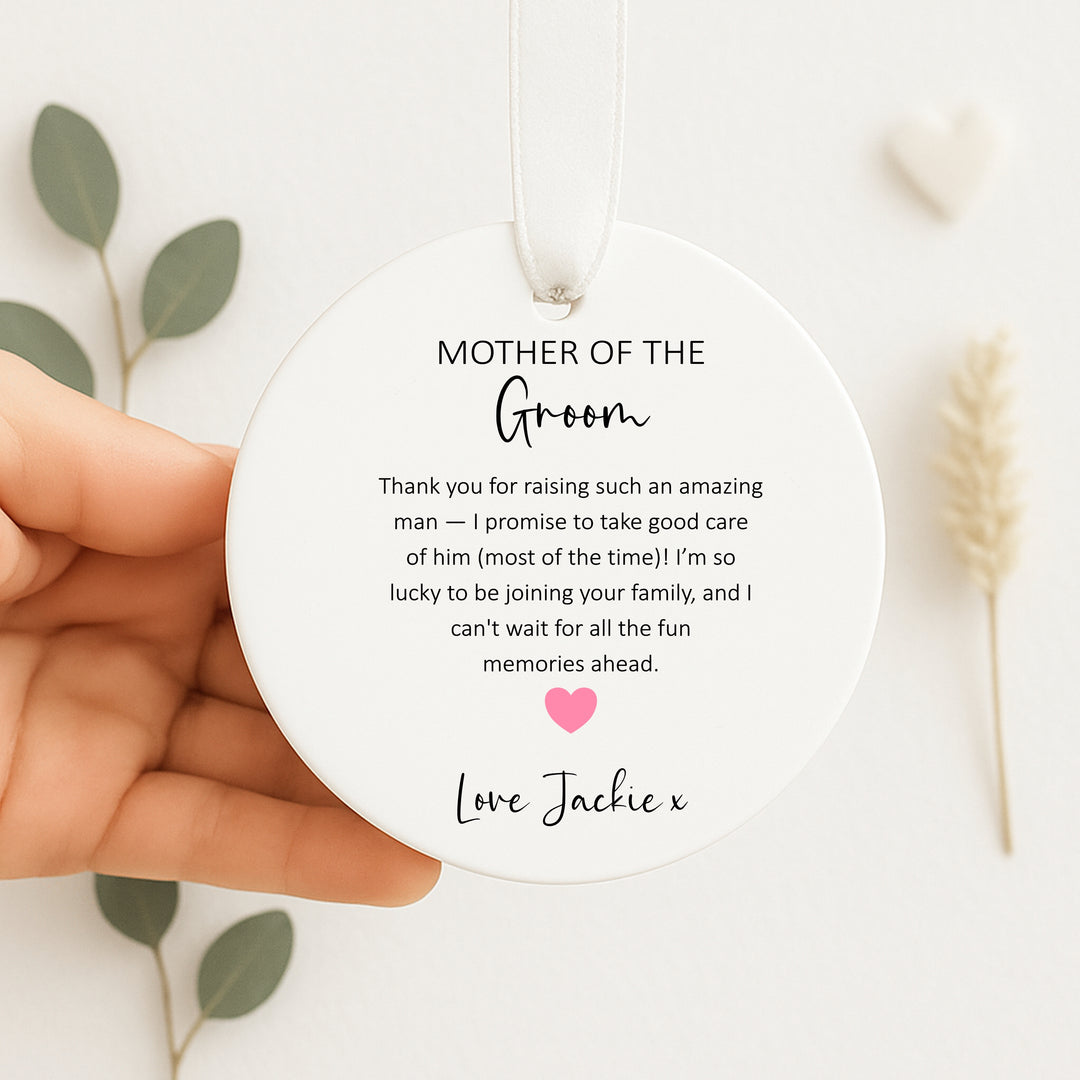 Personalised Mother Of Groom Keepsake Ornament