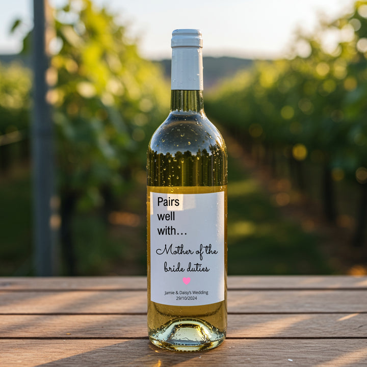 Personalised Mother Of Bride Bottle Sticker