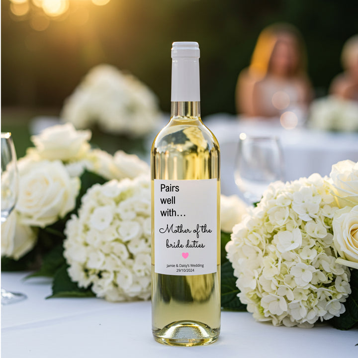 Personalised Mother Of Bride Bottle Sticker