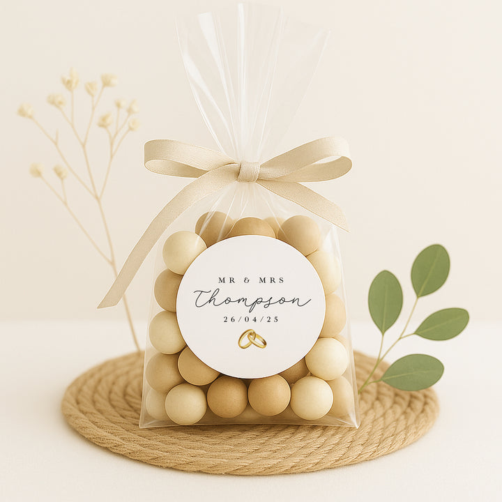 Personalised Wedding Favour Bag Stickers