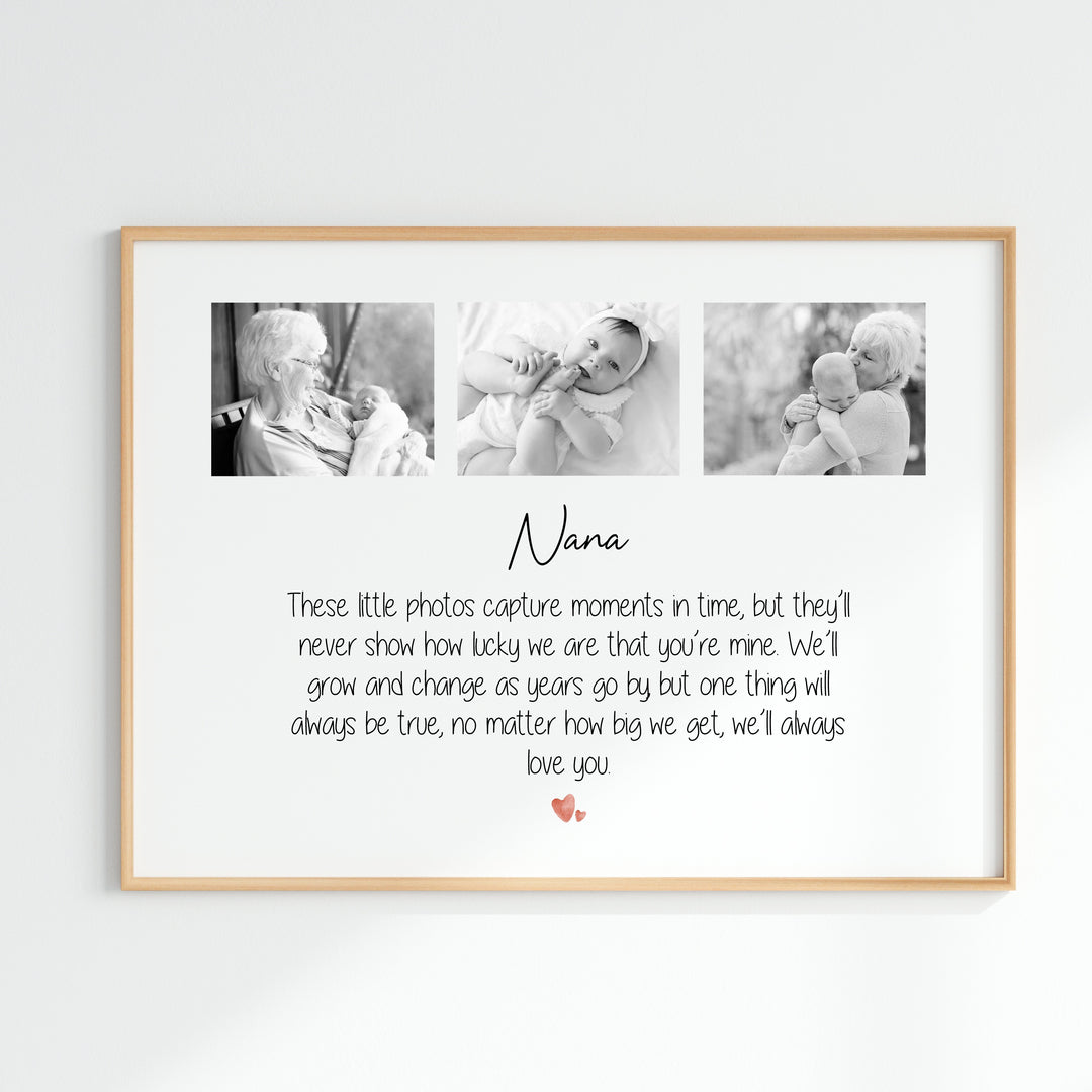 Personalised Photos Nana We Love You Poster