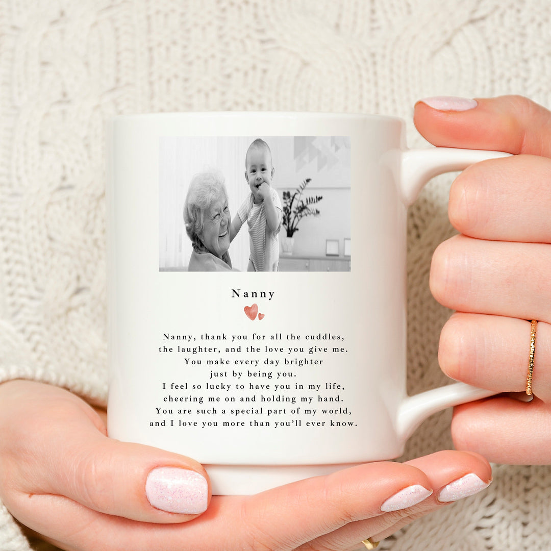 Personalised Photo Thank You Nanny Poem Mug
