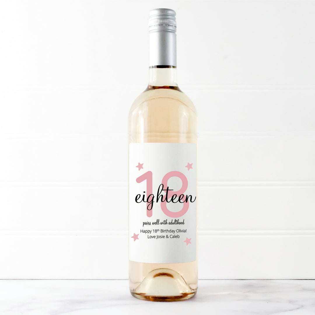 Personalised 18th Birthday Bottle Sticker