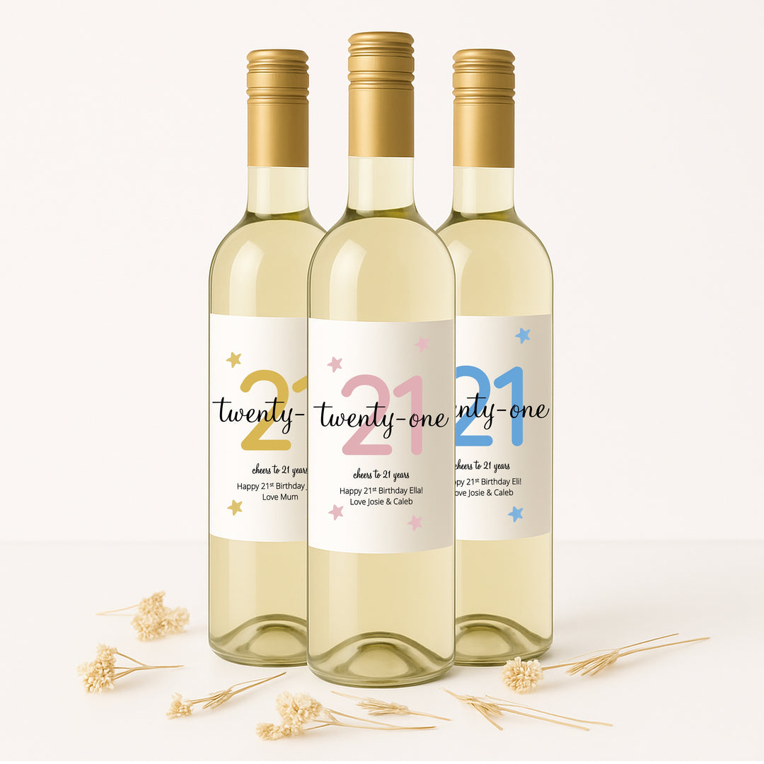Personalised 21st Birthday Bottle Sticker