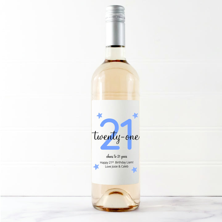 Personalised 21st Birthday Bottle Sticker