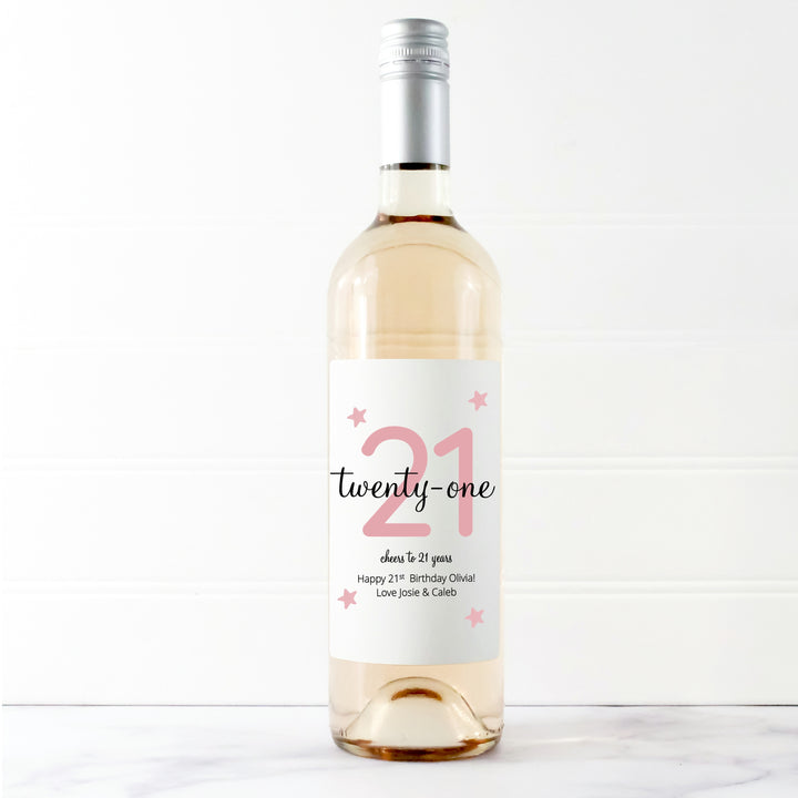 Personalised 21st Birthday Bottle Sticker