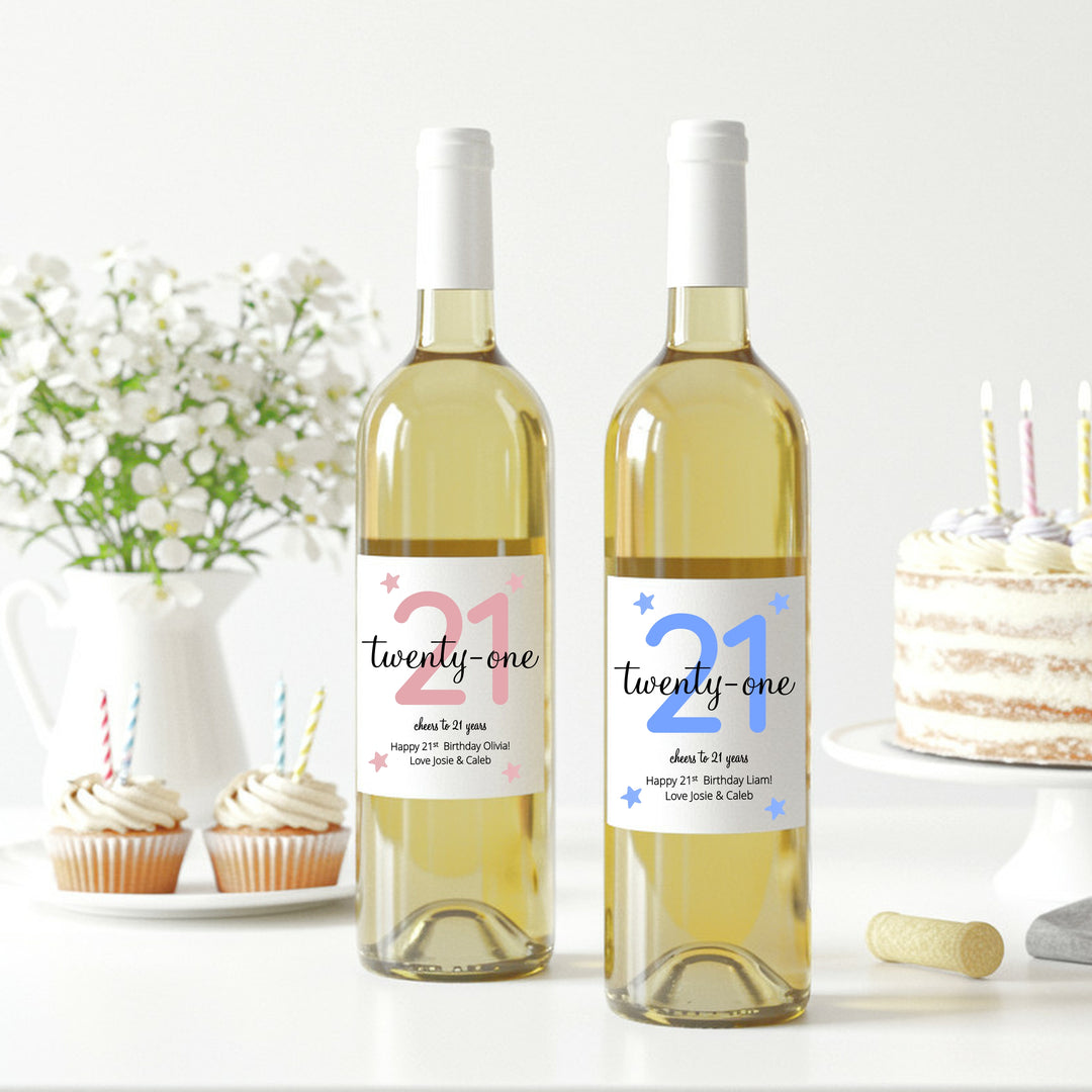 Personalised 21st Birthday Bottle Sticker