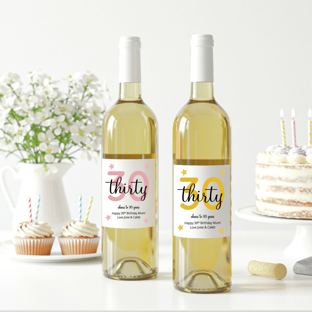 Personalised 30th Birthday Bottle Sticker