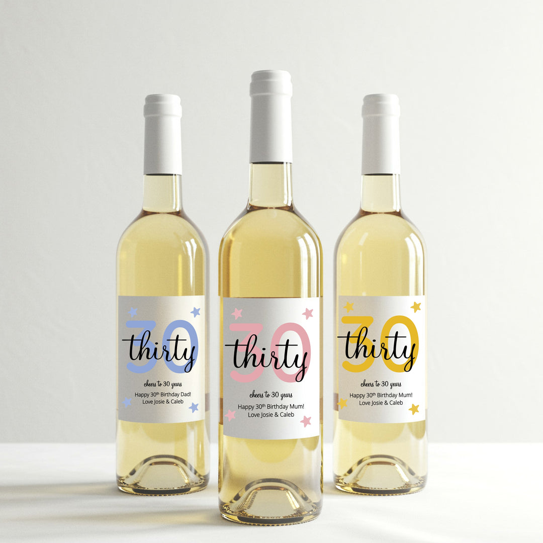 Personalised 30th Birthday Bottle Sticker