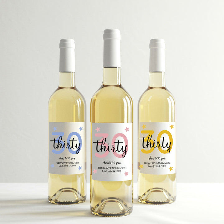 Personalised 30th Birthday Bottle Sticker