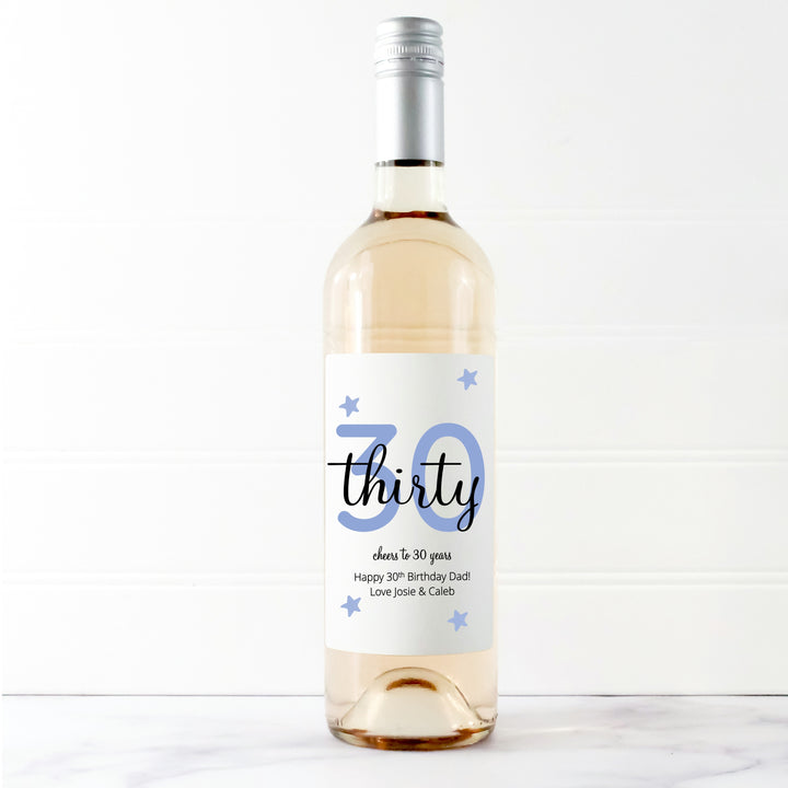Personalised 30th Birthday Bottle Sticker