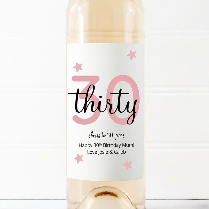 Personalised 30th Birthday Bottle Sticker