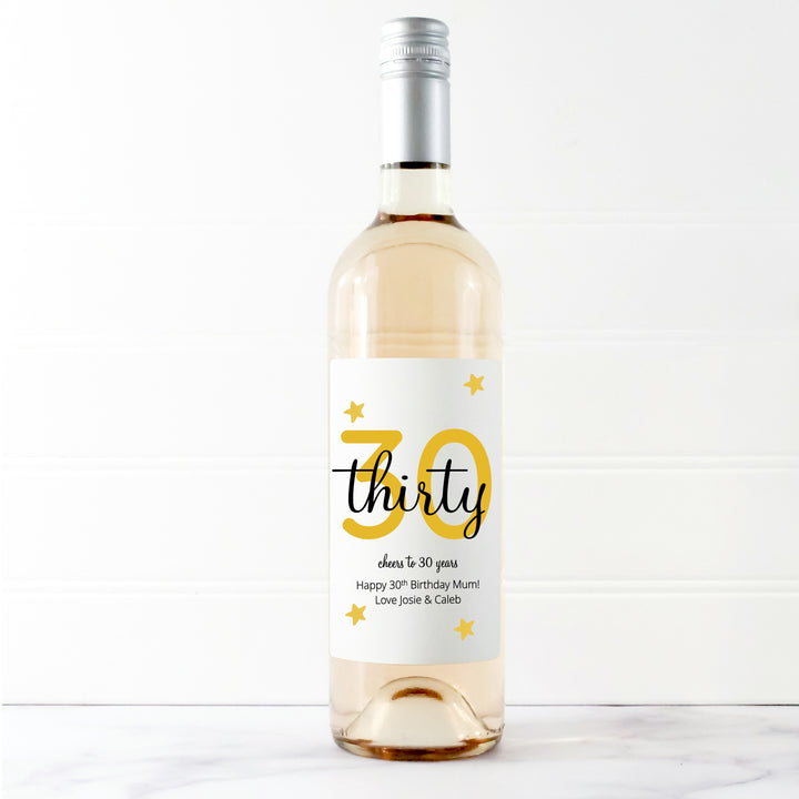 Personalised 30th Birthday Bottle Sticker