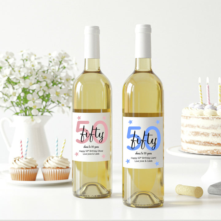 Personalised 50th Birthday Bottle Sticker