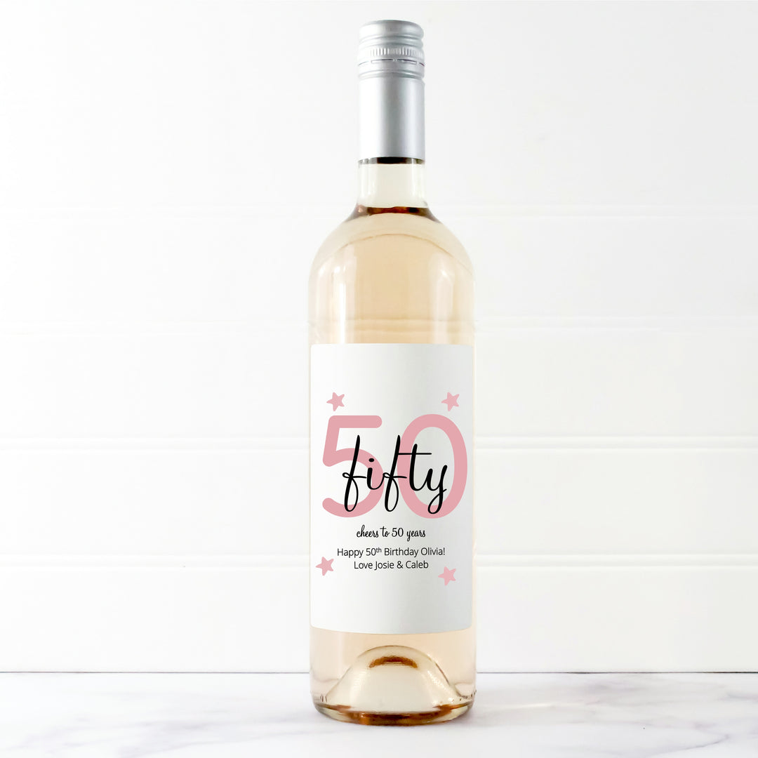 Personalised 50th Birthday Bottle Sticker