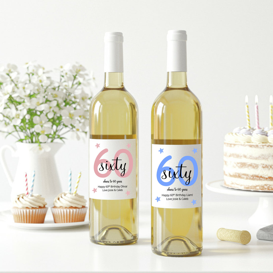 Personalised 60th Birthday Bottle Sticker