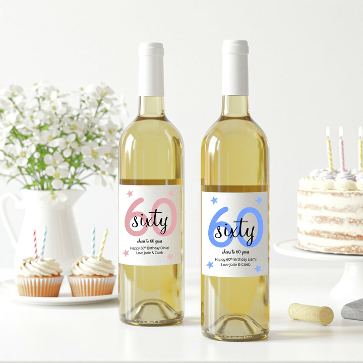 Personalised 60th Birthday Bottle Sticker
