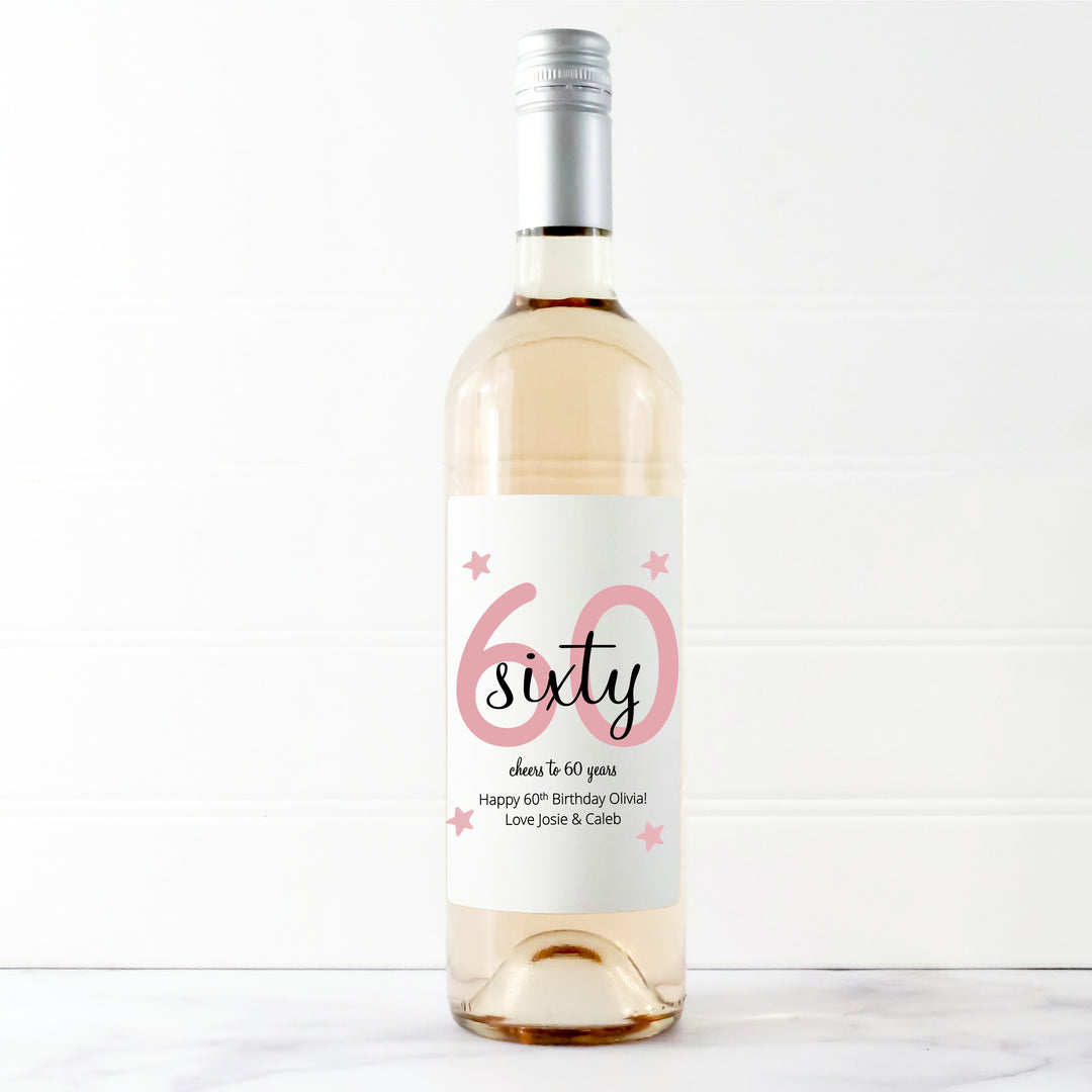 Personalised 60th Birthday Bottle Sticker
