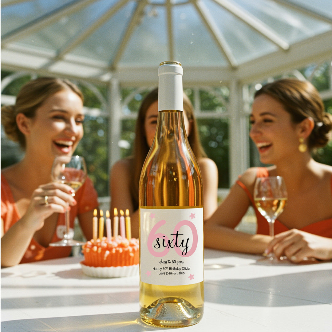 Personalised 60th Birthday Bottle Sticker